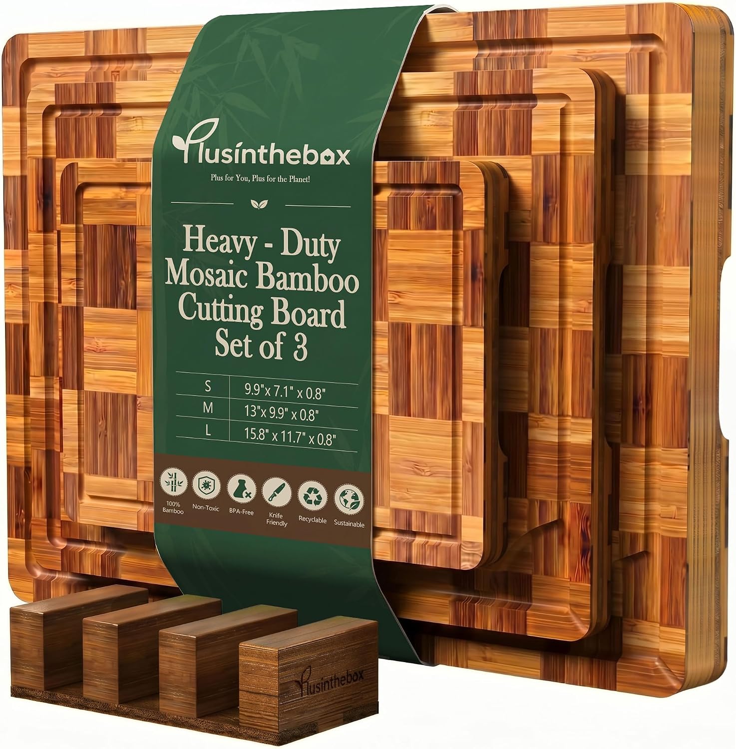 Meal Prep For Cutting - Checkered Cutting Board Set with Holder,