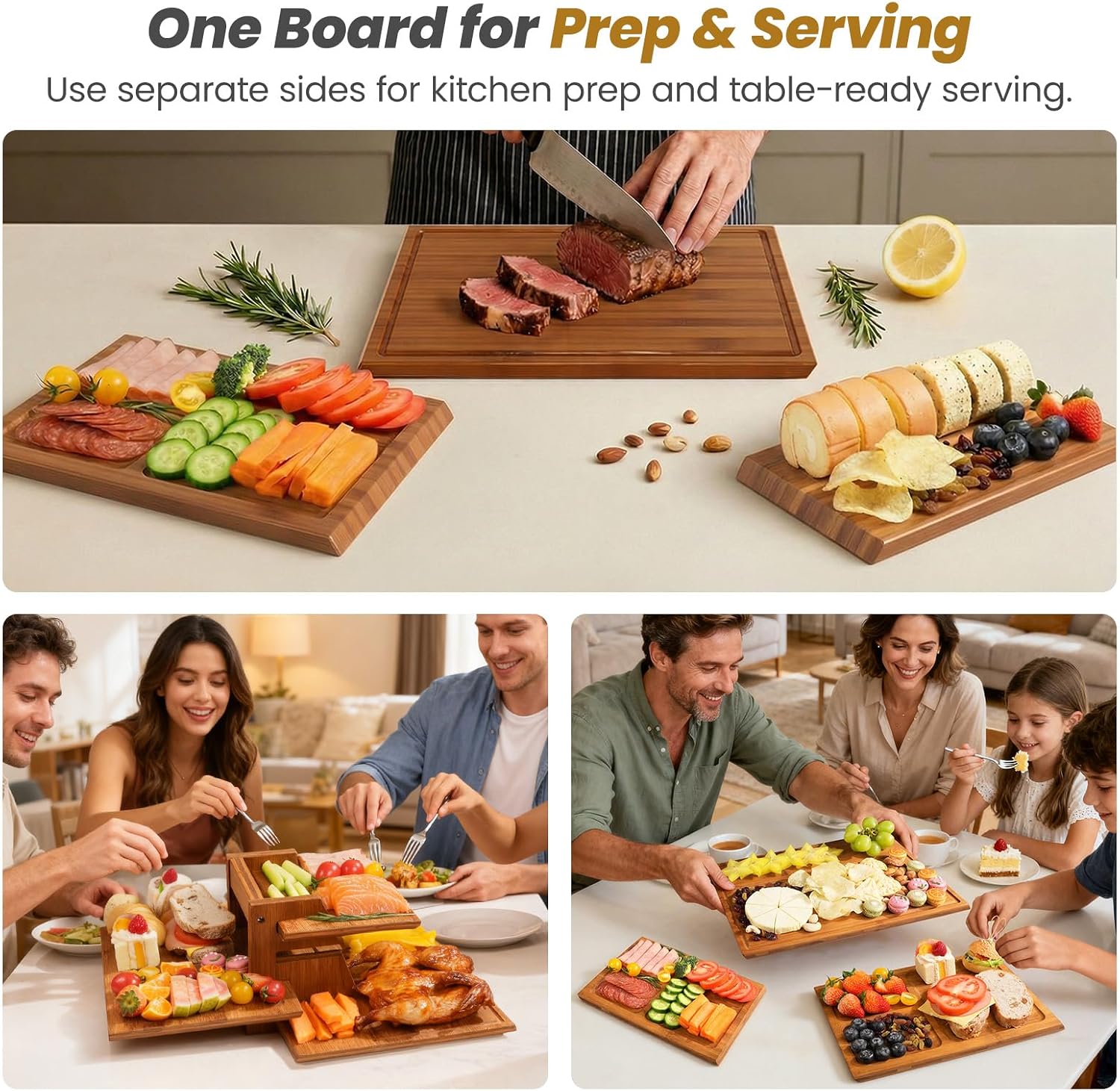 Bamboo Cutting Board Set With  - огляд і ціна Meal Prep For Cutting