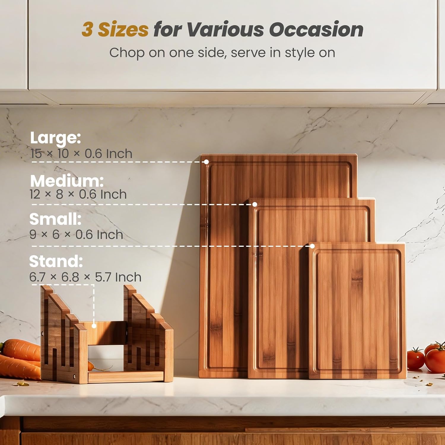 Bamboo Cutting Board Set With  - огляд і ціна Meal Prep For Cutting