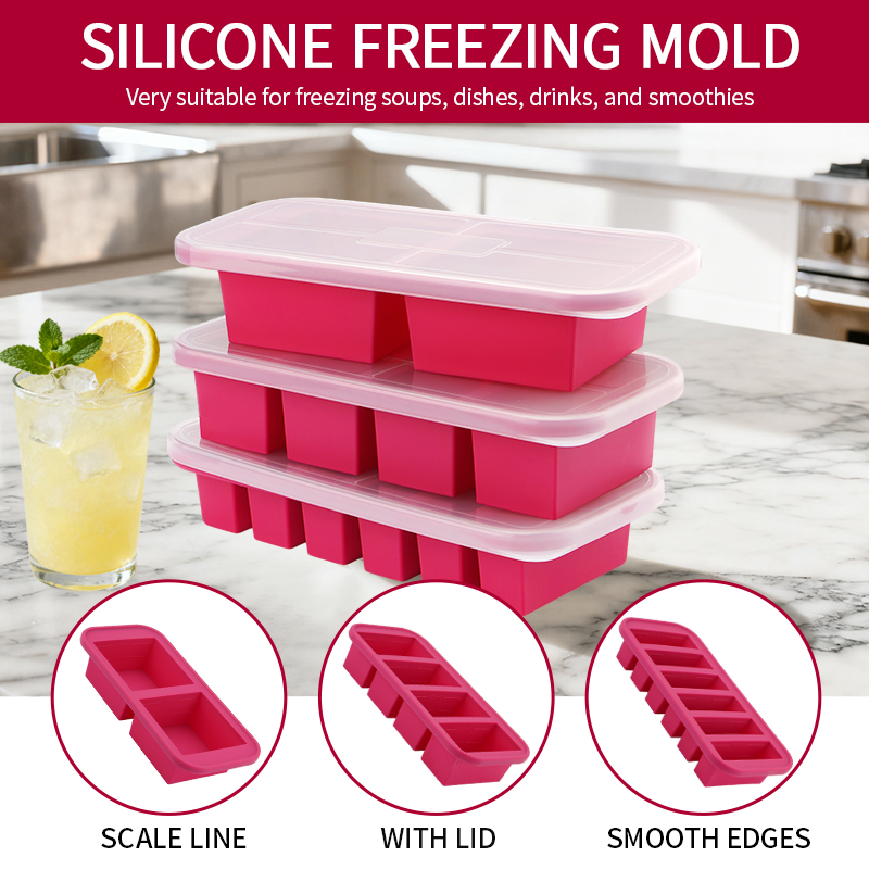 2 Or 3-Piece Silicone Freezer  - огляд і ціна Meal Prep Chia Pudding