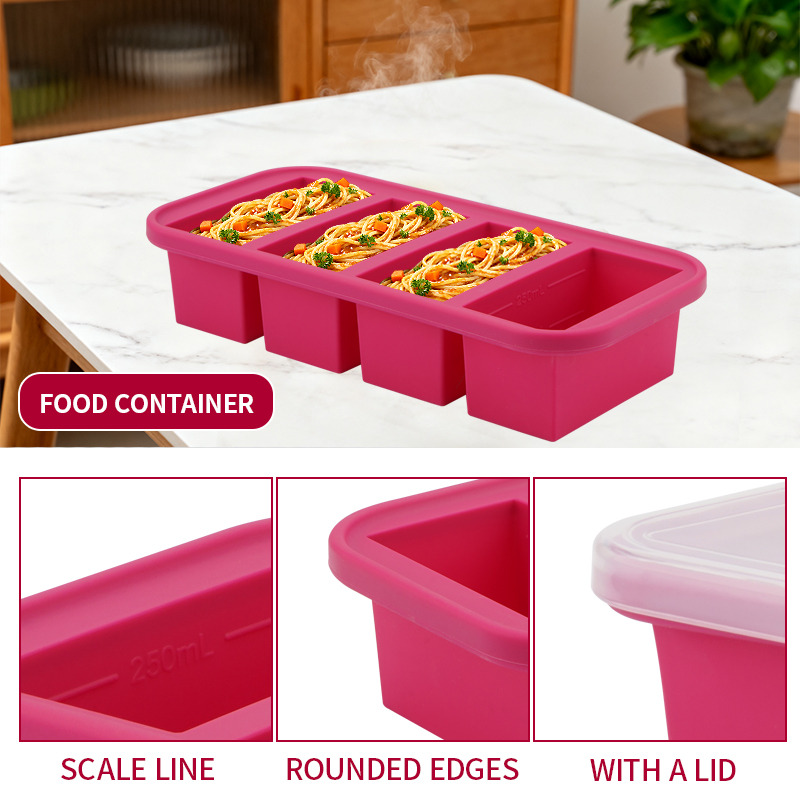 2 Or 3-Piece Silicone Freezer  - огляд і ціна Meal Prep Chia Pudding