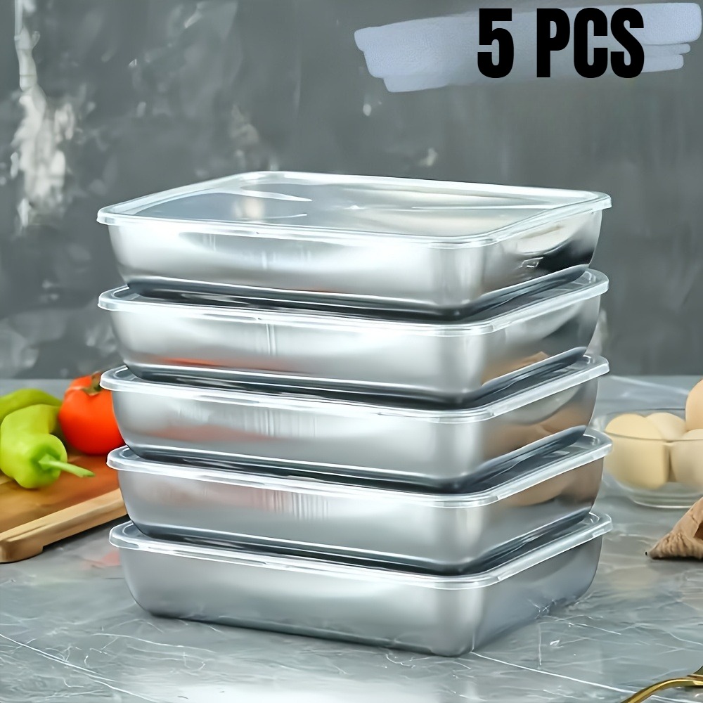 5-Piece Stainless Steel Food S - огляд і ціна Meal Prep Containers Xl