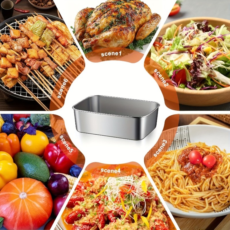 5pcs Stainless Steel Food Cont - огляд і ціна Meal Prep Containers Xl