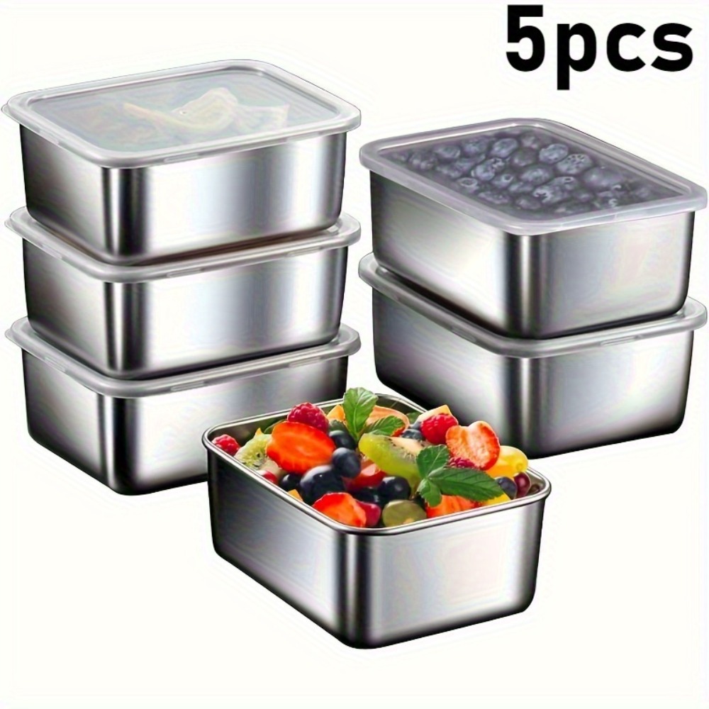 5pc Stainless Steel Food Stora - огляд і ціна Meal Prep Containers Xl