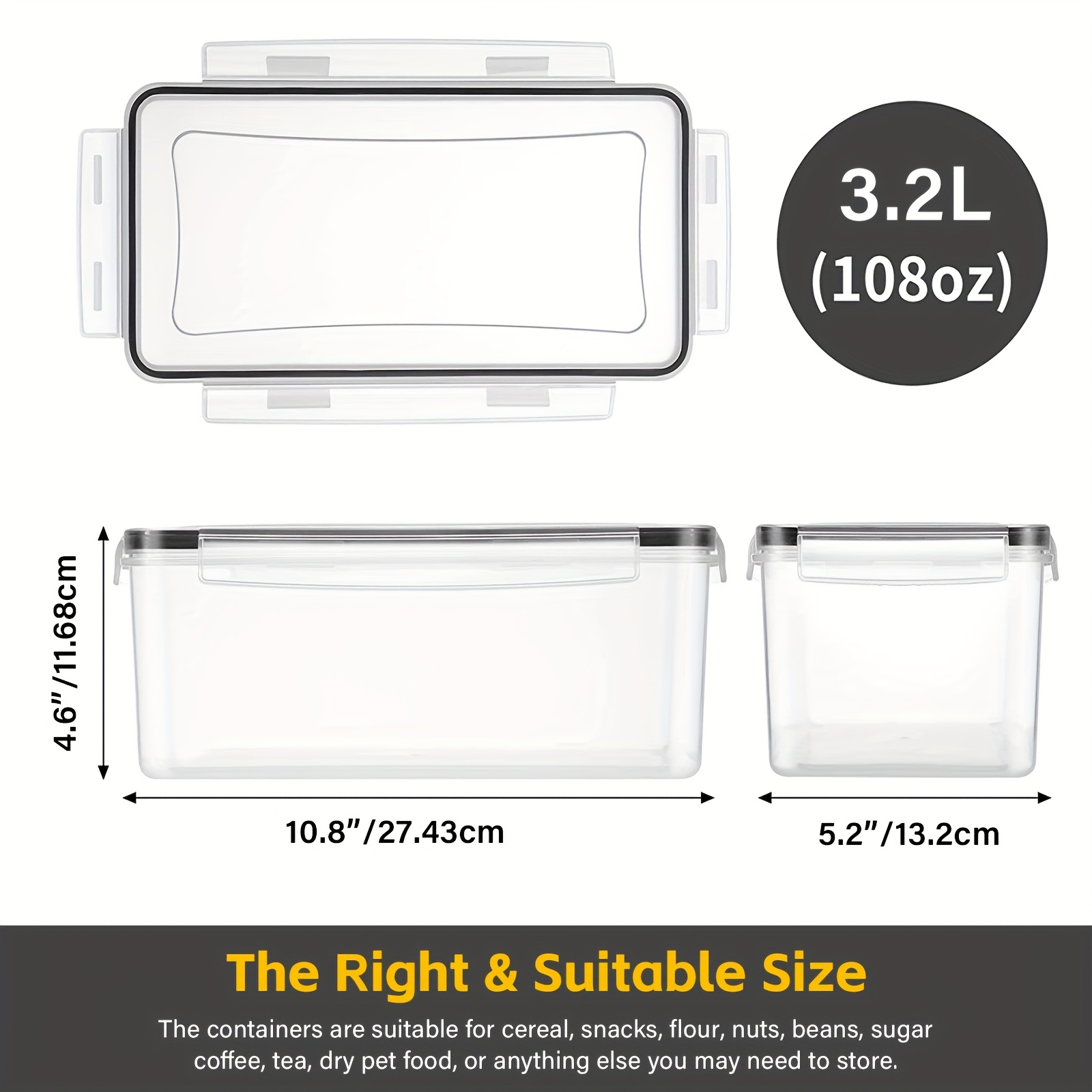 1/2/3/Sets Airtight Food Stora - огляд і ціна Meal Prep Containers Xl