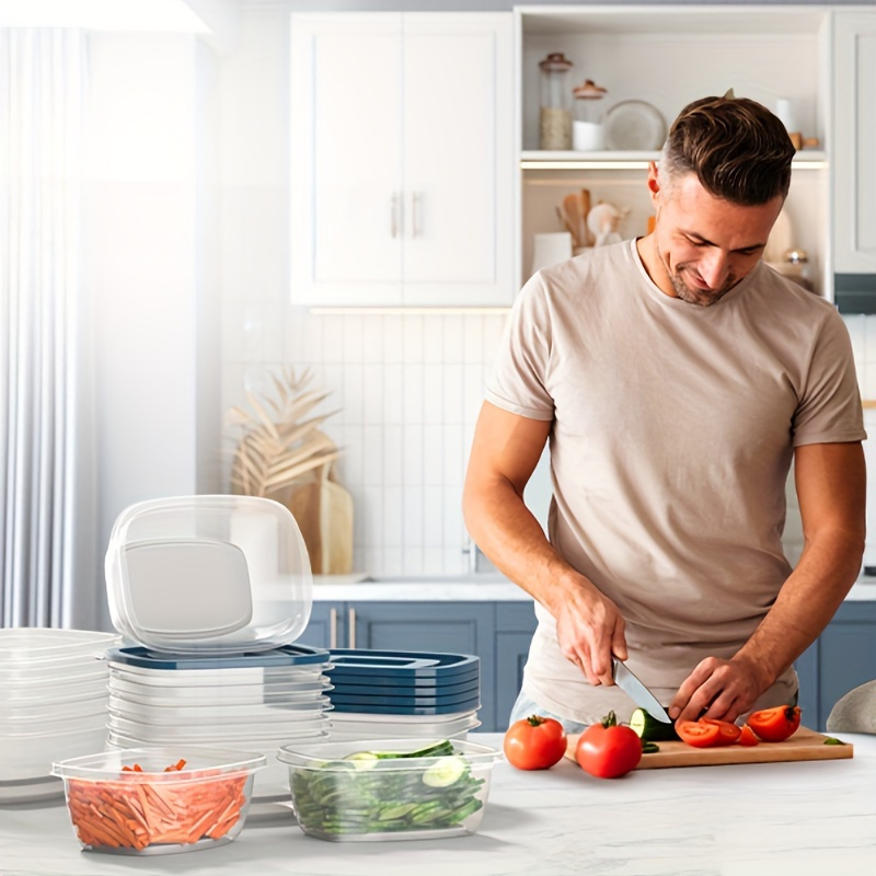 A Set of 6 Transparent Stackab - огляд і ціна Meal Prep Containers Xl